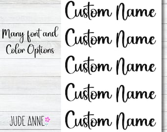 Custom Name Script, Script Planner Stickers, Bujo Stickers, Journaling Script Stickers