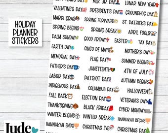 Holiday Planner Stickers | Year Round Holiday Stickers | Seasonal Calendar Stickers | Holiday Reminder Stickers | Planner Accessories