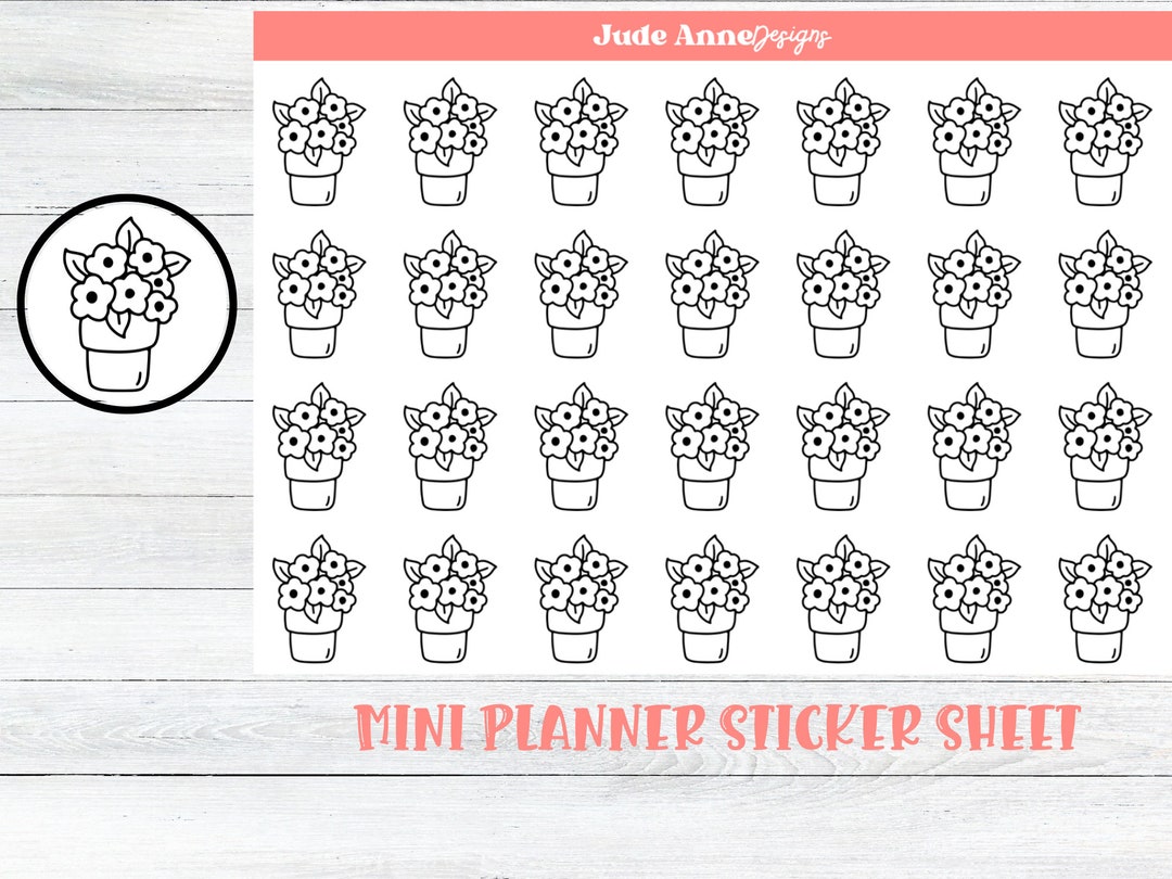 Flower Planner Stickers | Cute Floral Sticker Sheet | Planning Stickers ...