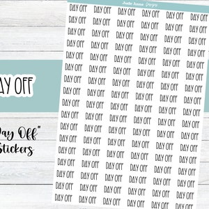 Day Off Script Planner Stickers, Script Sticker for Planners, Bujo Sticker Sheet, Stickers for Planners