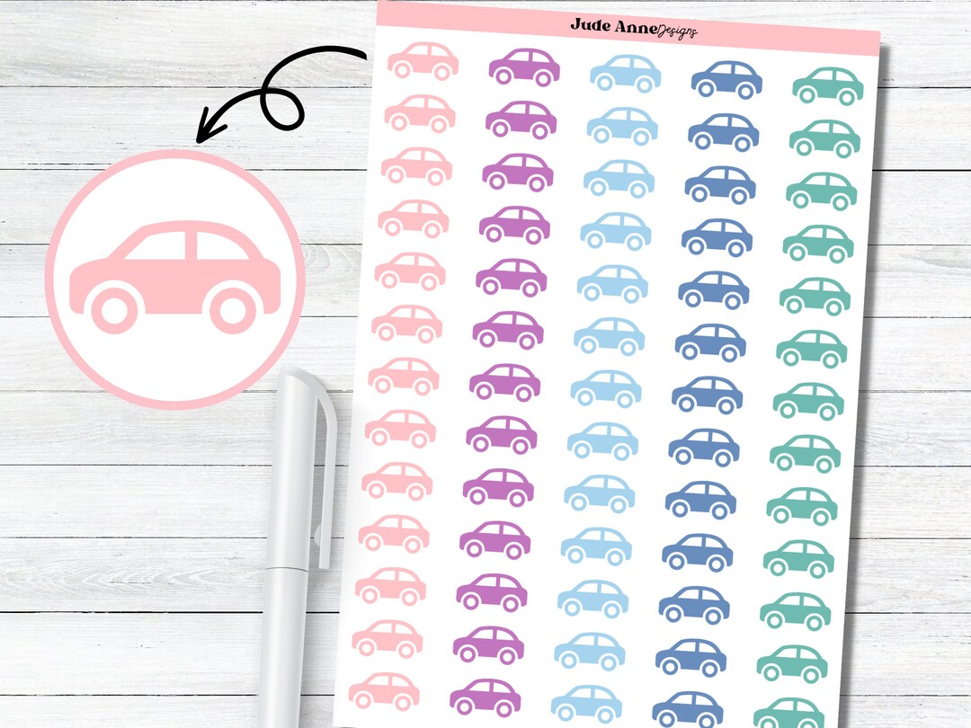Car Planner Stickers | Vehicle Reminder Planner Stickers | Car Payment ...