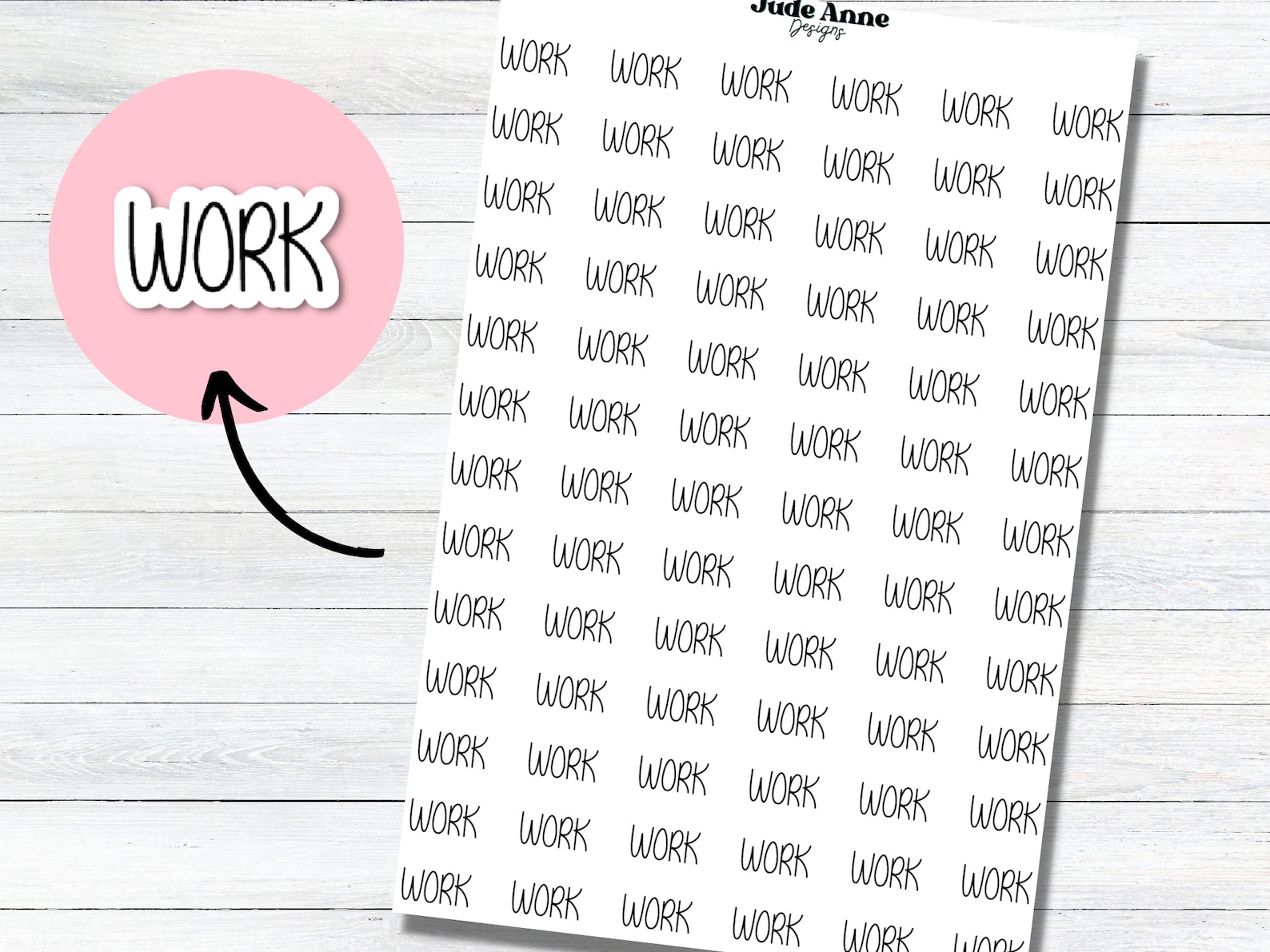 Scrut Sticker Work Script Sticker (78), Script Sticker for Planners, Bujo Sticker ...