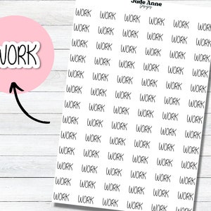 Work Script Sticker (78), Script Sticker for Planners, Bujo Sticker Sheet, Stickers for Planners
