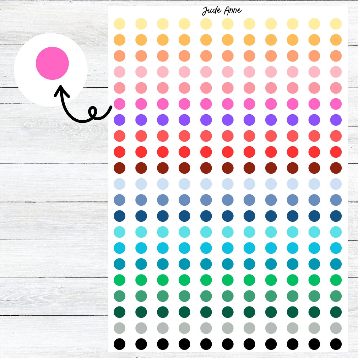 Tiny Dot Planner Stickers, Functional Stickers, Bullet Point Stickers ...