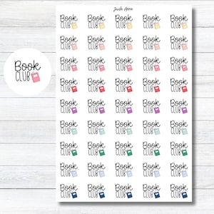 Stickers club de lecture, Rappels club de lecture, Stickers agenda mignons, lecture en cours d'agendas