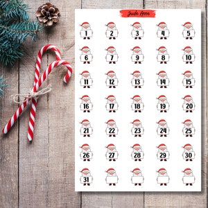 Santa Date Covers Planner Stickers | Christmas Decoration Stickers | Cute Planner Stickers | Holiday Stickers