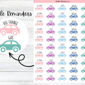 Car Service Planner Stickers | Vehicle Reminder Planner Stickers | Oil Change | Service Vehicle