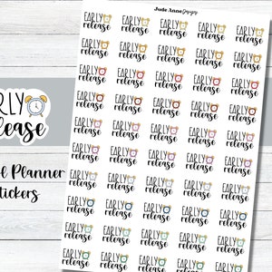 Early Release Planner Stickers, School Planner Stickers, Teacher Planner Stickers, Calendar, Yearly Teacher Calendar Stickers