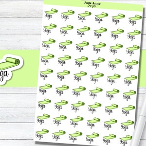 Yoga Matt Planner Stickers, Yoga Reminder, Workout Stickers, Yoga Class Planner, Yoga Stickers for Planner, Yoga Calendar Stickers