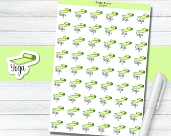 Yoga Mat Planner Stickers, Yoga Reminder, Workout Stickers, Yoga Class Planner, Yoga Stickers for Planner, Yoga Calendar Stickers