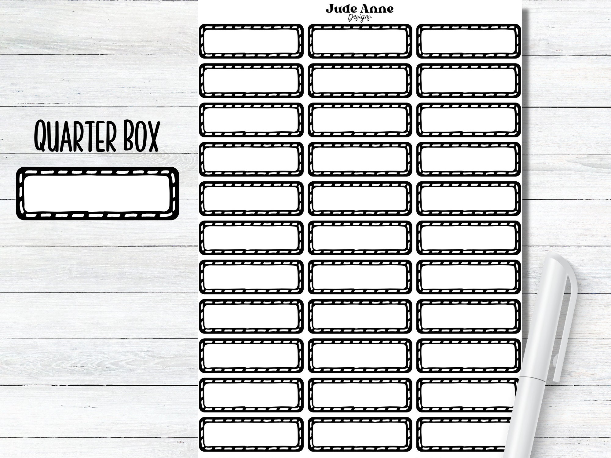 Sticker Coin Quarters Quarter Box Planner Stickers, Sticker Sheet for Planner, Bujo Sticker ...