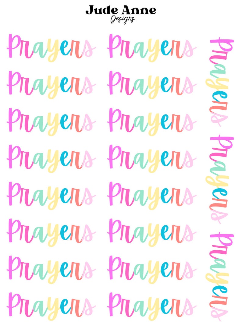 Prayers Planner Stickers, Large Prayer Stickers for Journals, Mini ...