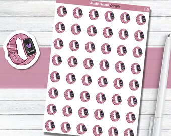 Fitness Tracker Planner Stickers | Watch Stickers for Planners | Steps Tracker | Rings Stickers