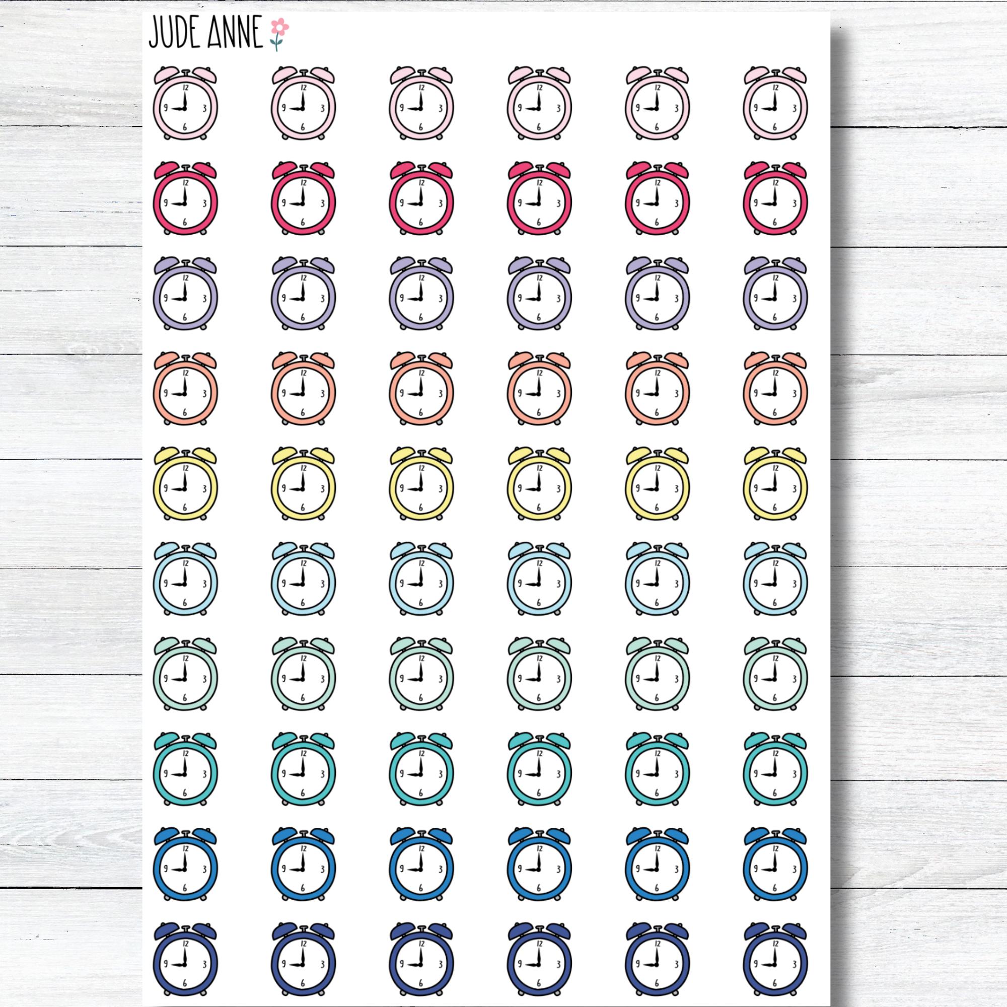 Alarm Clock Planner Sticker, Timer Planner Sticker, Cute Icon Stickers ...