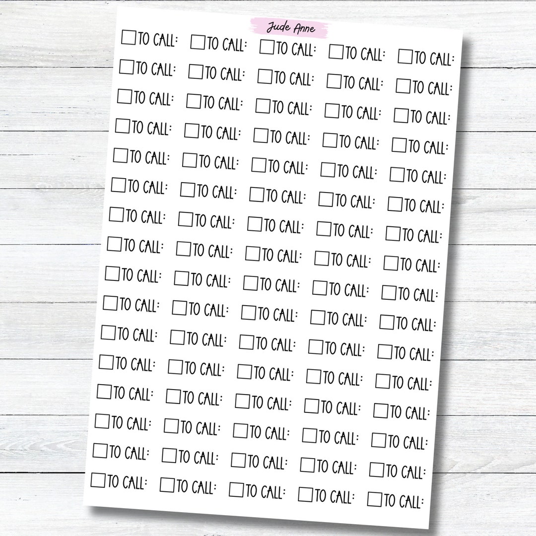 Call List Sticker To Call Script Stickers, to Call Planner Stickers, Stickers for ...