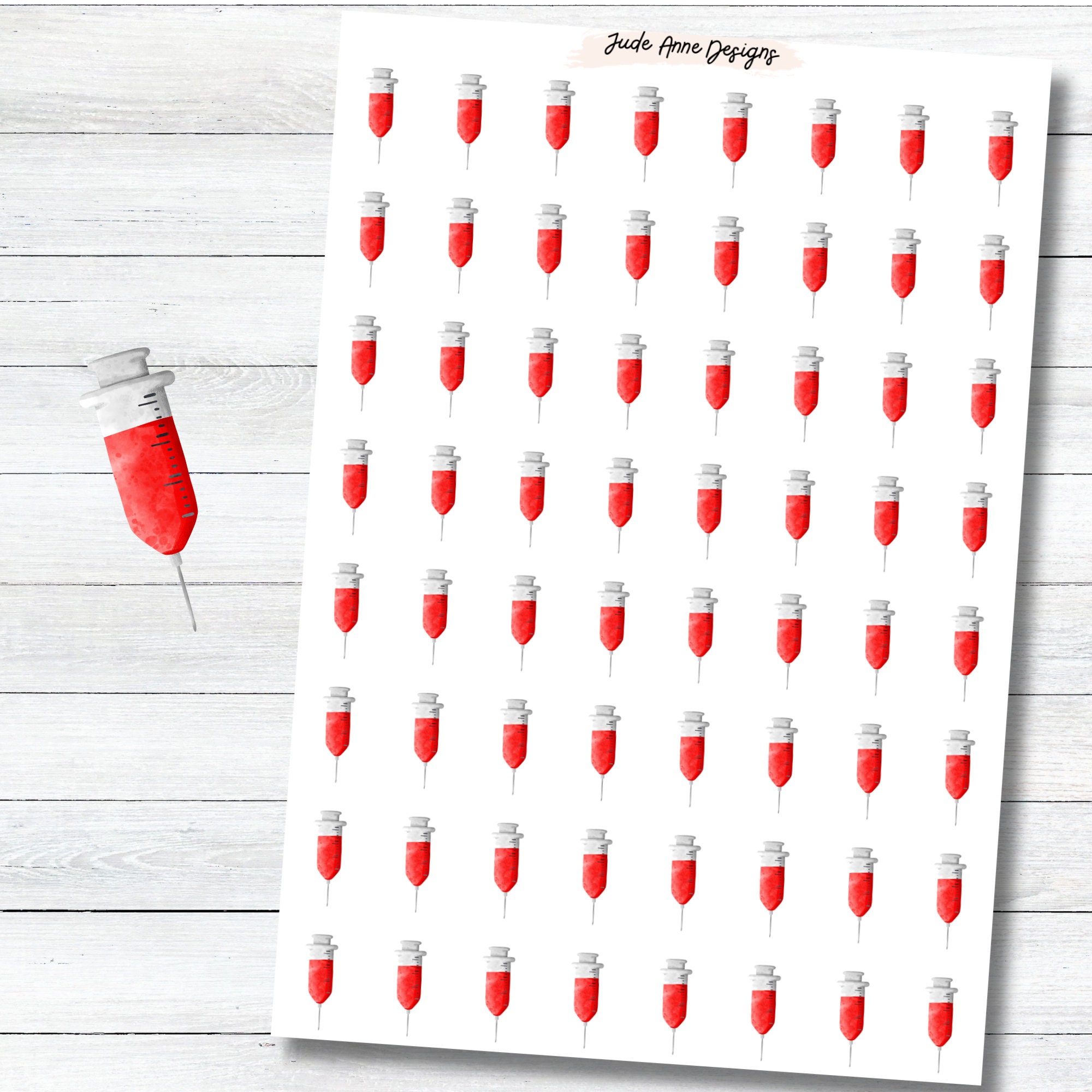 Blood Stickers Blood Work Stickers | Blood Donation Planner Sticker | Functional ...