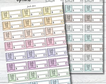 Bill Due Planner Stickers, Pay Bill Reminder