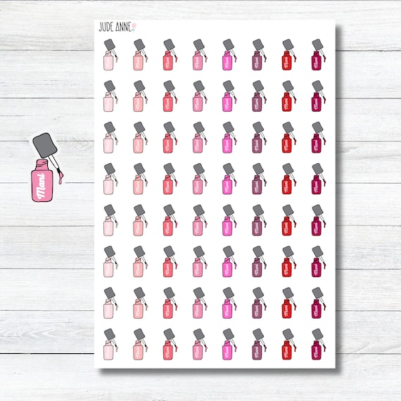 Mani Planner Stickers, Pedi Planner Stickers, Nail Polish Stickers for Planner, Functional Stickers, Bujo Stickers