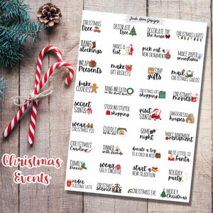 Pegatinas para planificadores navideños, pegatinas para eventos festivos, pegatinas para planificadores de diciembre, pegatinas para planificadores de vacaciones, Bujo y calendarios, FS125