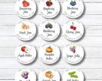 Personalized Jam and Canning Stickers, Custom Lid Labels for Jars, Jelly, Jam, Vegetables, Fruit, Spread