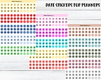 Date Dot Stickers, Colorful dots, Planner Circle Stickers, .3 Inch Journal Dots, Planner Stickers, Bullet Point Dots