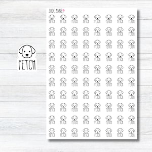 Fetch Dog Planner Stickers | Dog Sticker Sheet | Cute Sticker Sheet | Bullet Journaling | Bujo | Calendar Stickers