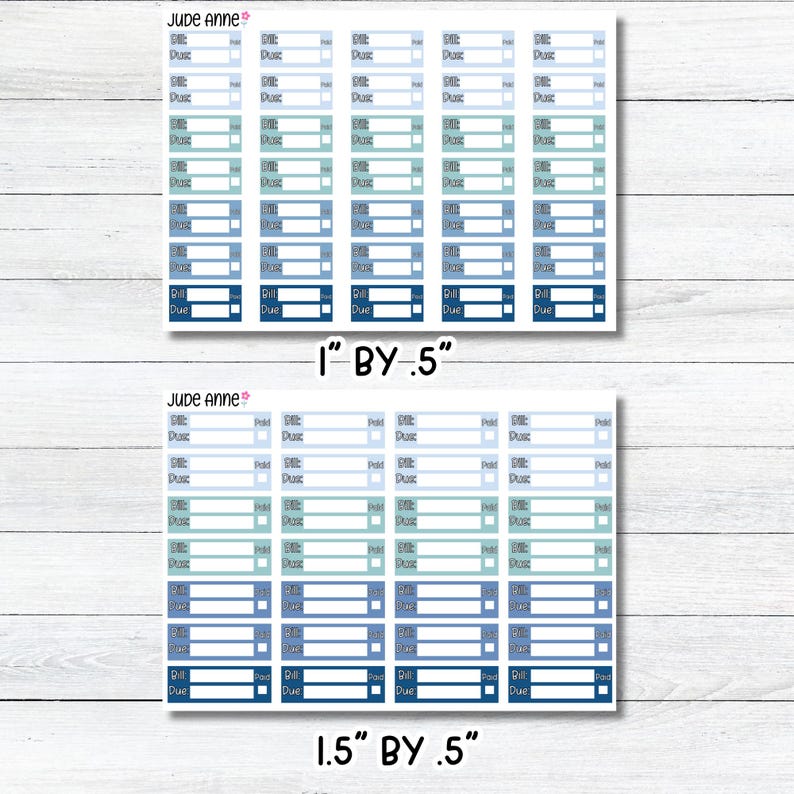 Bill Due Planner Stickers | Monthly Bill Tracker Stickers | Paid Bill ...