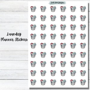 Stickers agenda, Sticker panier à linge, Stickers dessinés à la main, Stickers petite icône, Stickers pour calendrier, Rappel de lessive