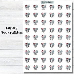 Laundry Planner Stickers, Laundry Basket Sticker, Hand Drawn Stickers, Tiny Icon Stickers, Stickers for Calendar, Laundry Reminder