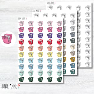 Dishwasher Planner Stickers, Wash Dishes Stickers, Chores Stickers for Planners, Calendars, Bujo