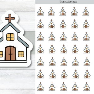 Church Planner Stickers, Cute Church Reminder Stickers, Icon Planner Stickers, Hand Drawn Functional Planner Stickers