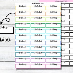 Stickers agenda, Rappels d'anniversaire, Autocollants mignons pour agenda, Icônes de rappel d'anniversaire pour agendas, Rappels de date d'anniversaire