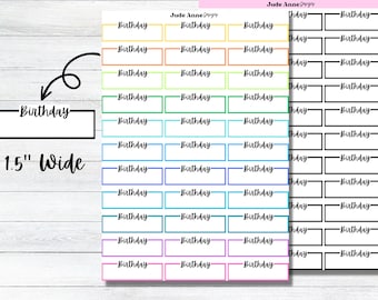 Pegatinas para planificadores de cumpleaños, recordatorios de cumpleaños, lindas pegatinas para planificadores, íconos de recordatorios de cumpleaños para planificadores, recordatorios de fechas de cumpleaños