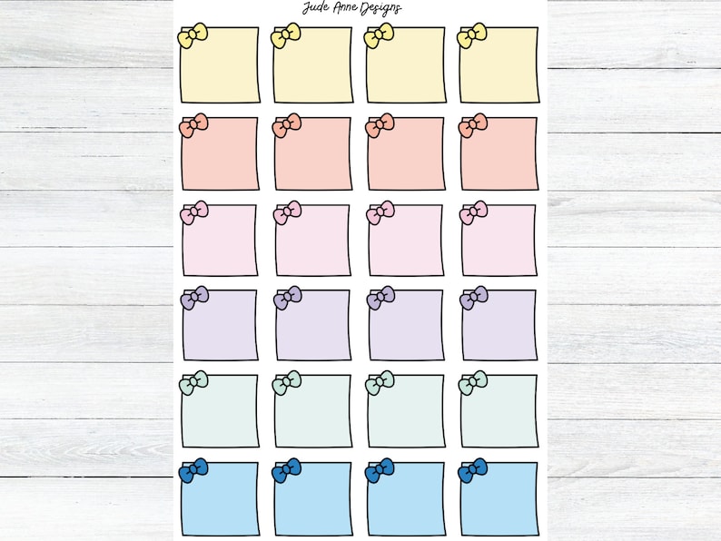 Timetable Bows Notes Bow Sticky Note Planner Stickers, Cute Deco Planner Stickers - Etsy