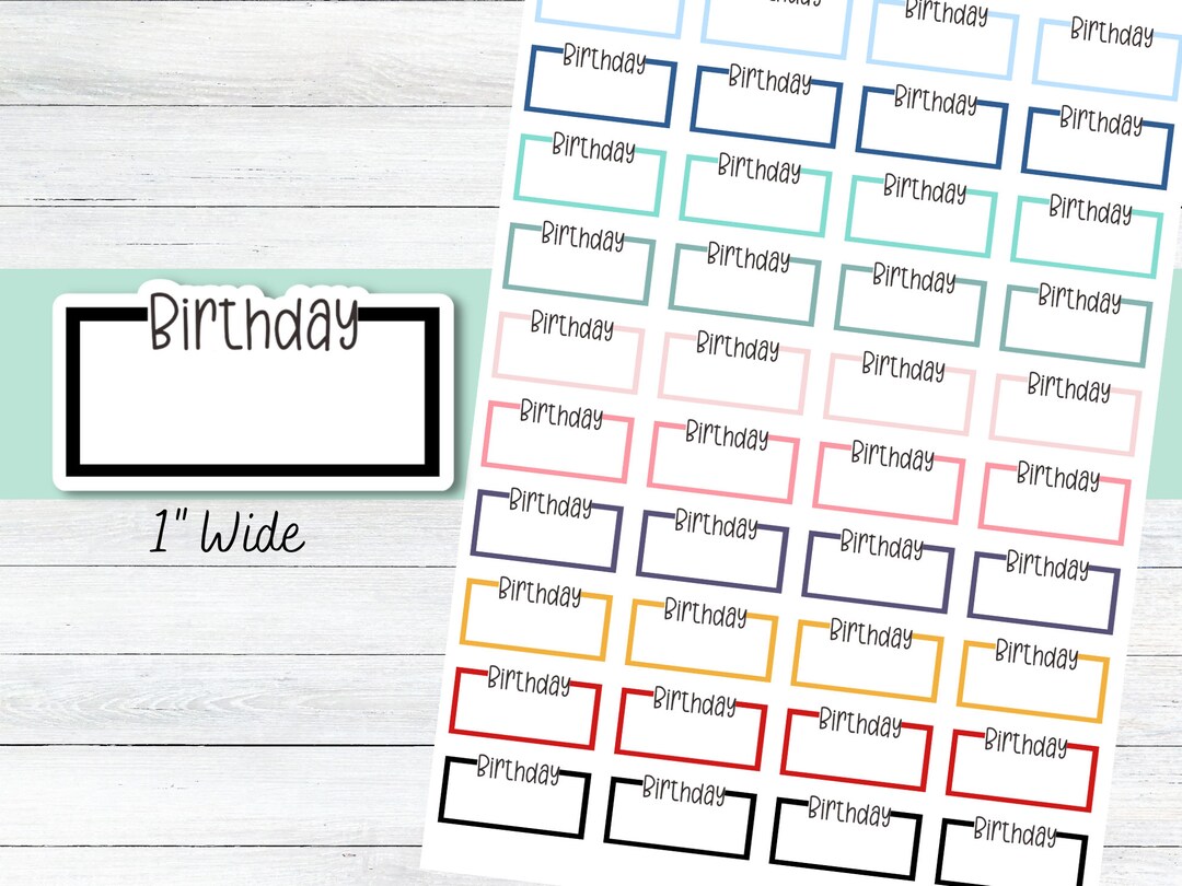 Birthday Planner Stickers, Birthday Reminders, Cute Planner Stickers ...