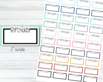 Pegatinas para planificadores de cumpleaños, recordatorios de cumpleaños, lindas pegatinas para planificadores, íconos de recordatorios de cumpleaños para planificadores, recordatorios de fechas de cumpleaños