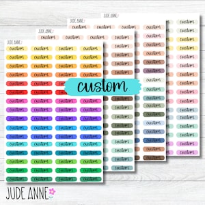 Custom Text Brush Stroke Stickers, Sticker Sheets, Custom Script, Organization Stickers, Bujo Stickers, Journaling Script Stickers