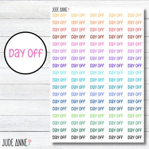 Day Off Script Planner Stickers, Script Sticker for Planners, Bujo Sticker Sheet, Stickers for Planners
