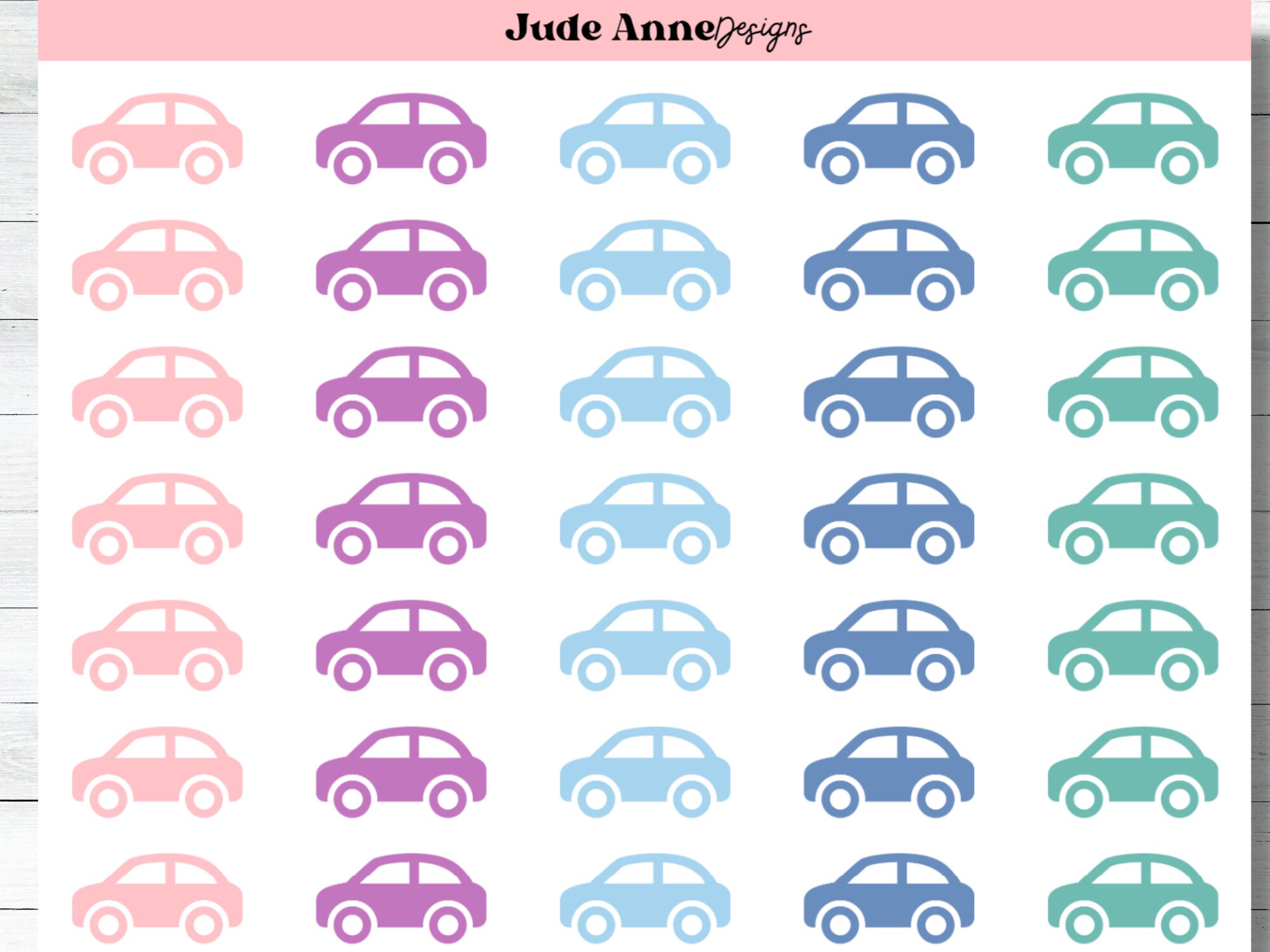 Car Planner Stickers | Vehicle Reminder Planner Stickers | Car Payment ...