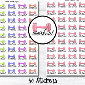 Workout Planner Stickers | Cute Dumbbell Planner Stickers | Functional Stickers | Workout Reminder & Tracker