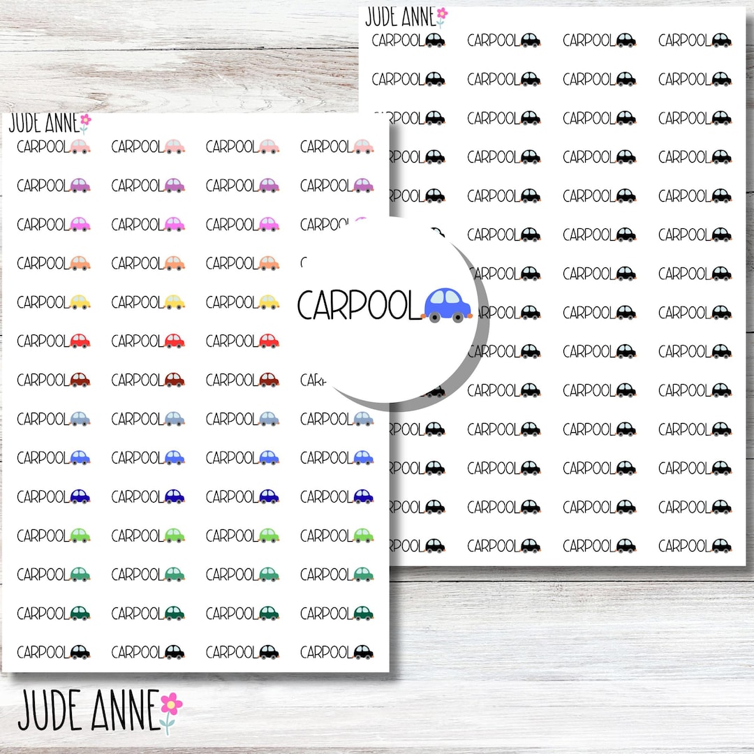 Carpool Planner Stickers | School Carpool Planner Stickers | Cute ...