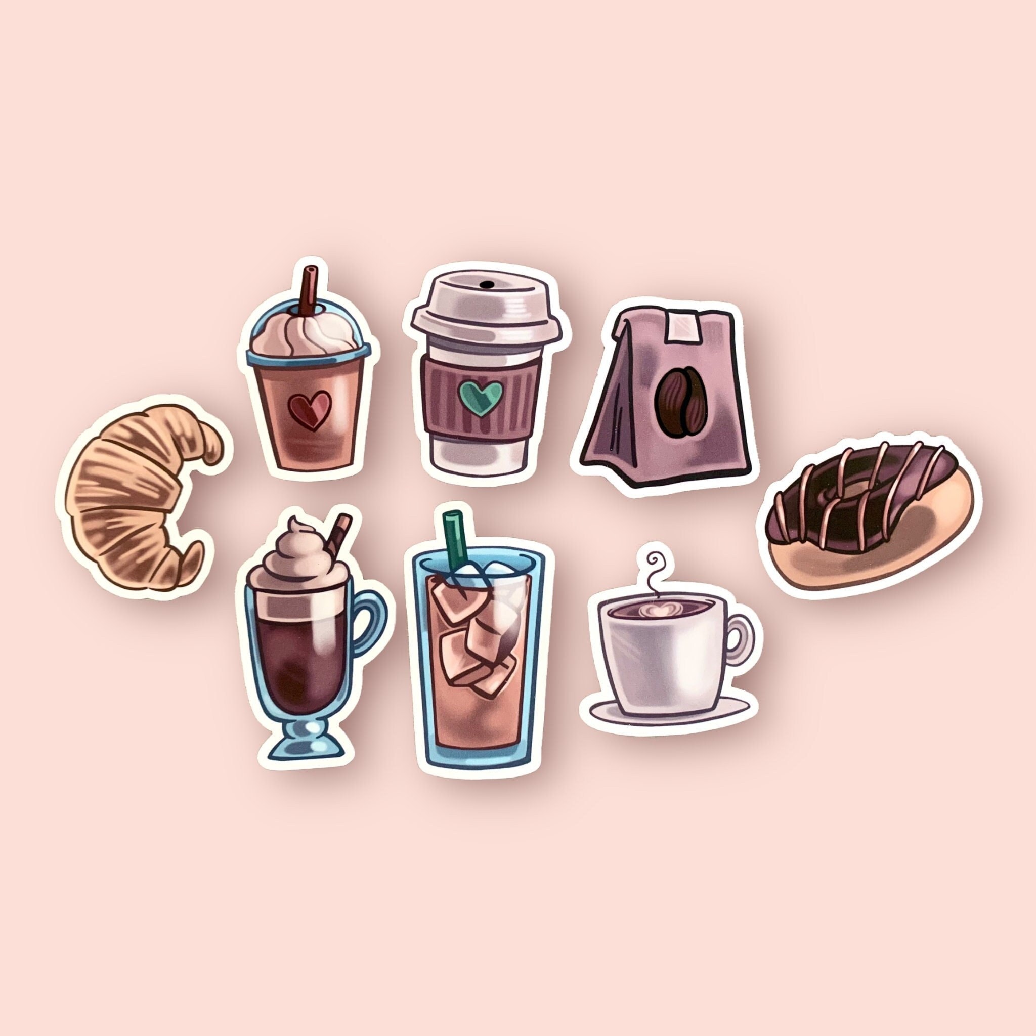 Cute Coffee Sticker Set Coffee Lover Gift Planner Stickers Etsy