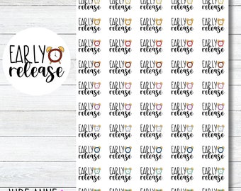 Early Release Planner Stickers, School Planner Stickers, Teacher Planner Stickers, Calendar, Yearly Teacher Calendar Stickers