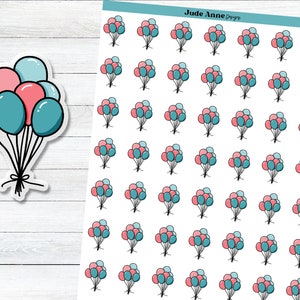 BirthdayBalloons Planner Stickers, Birthday Reminders, Cute Planner Stickers, Birthday Reminder Icons for Planners, Birthday Date Reminders