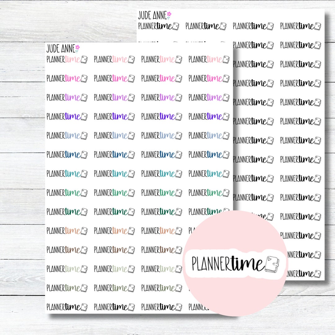 Planner Time Stickers, Planning Script Stickers, Script Stickers, Bujo ...