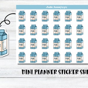 Milk Carton Planner Stickers | Milk Sticker Sheet | Planning Stickers | Bullet Journaling | Bujo | Calendar Stickers
