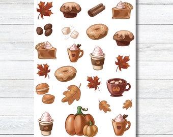 Fall Planner Stickers, Cute Autumn Stickers, Bujo Fall Stickers