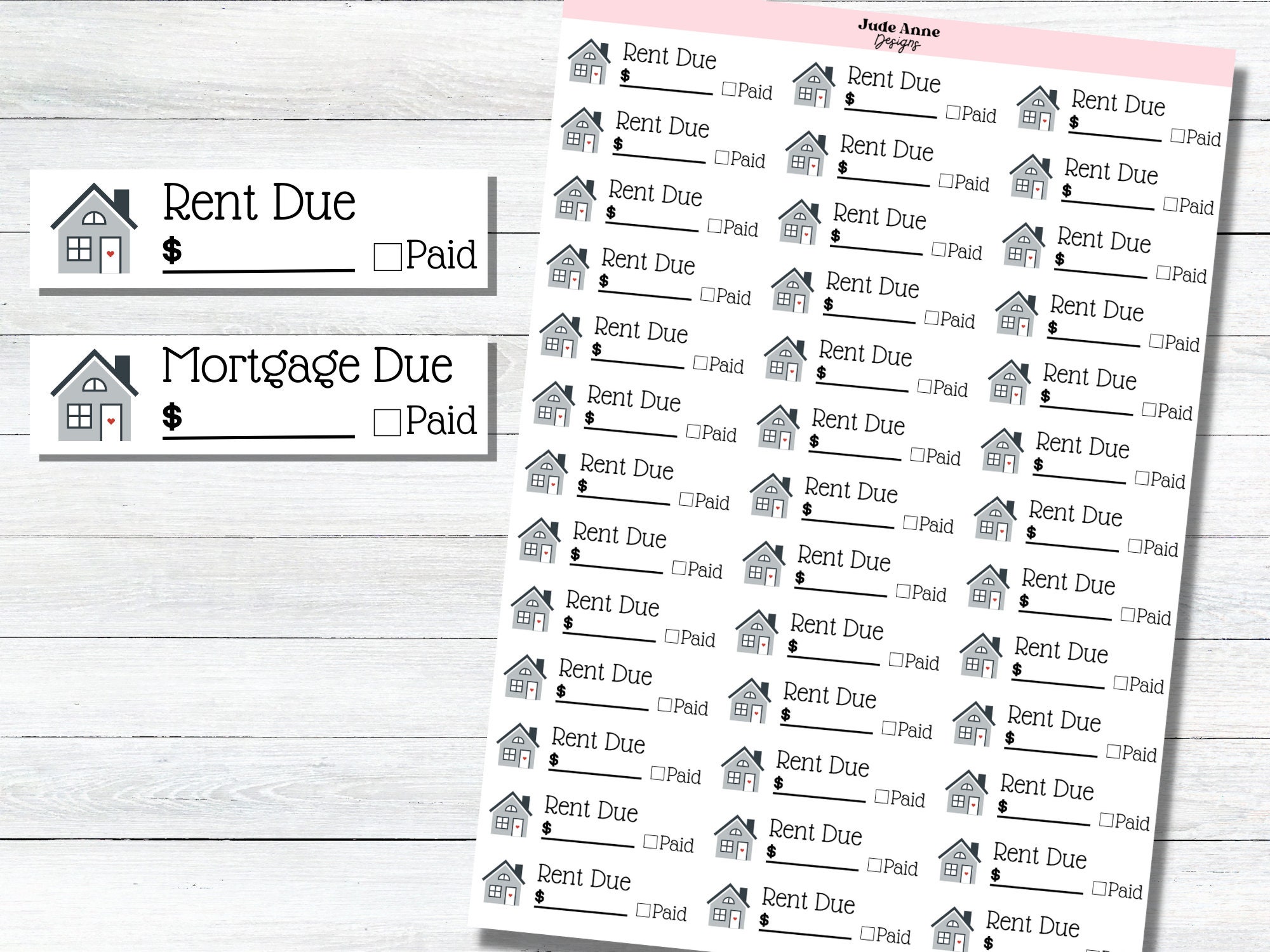Creative Rent Me Stickers Rent Reminder Planner Stickers (39), Mortgage Payment Stickers, Cute ...