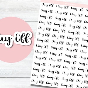 Day Off Planner Stickers, Script Sticker for Planners, Bujo Sticker Sheet, Stickers for Planners