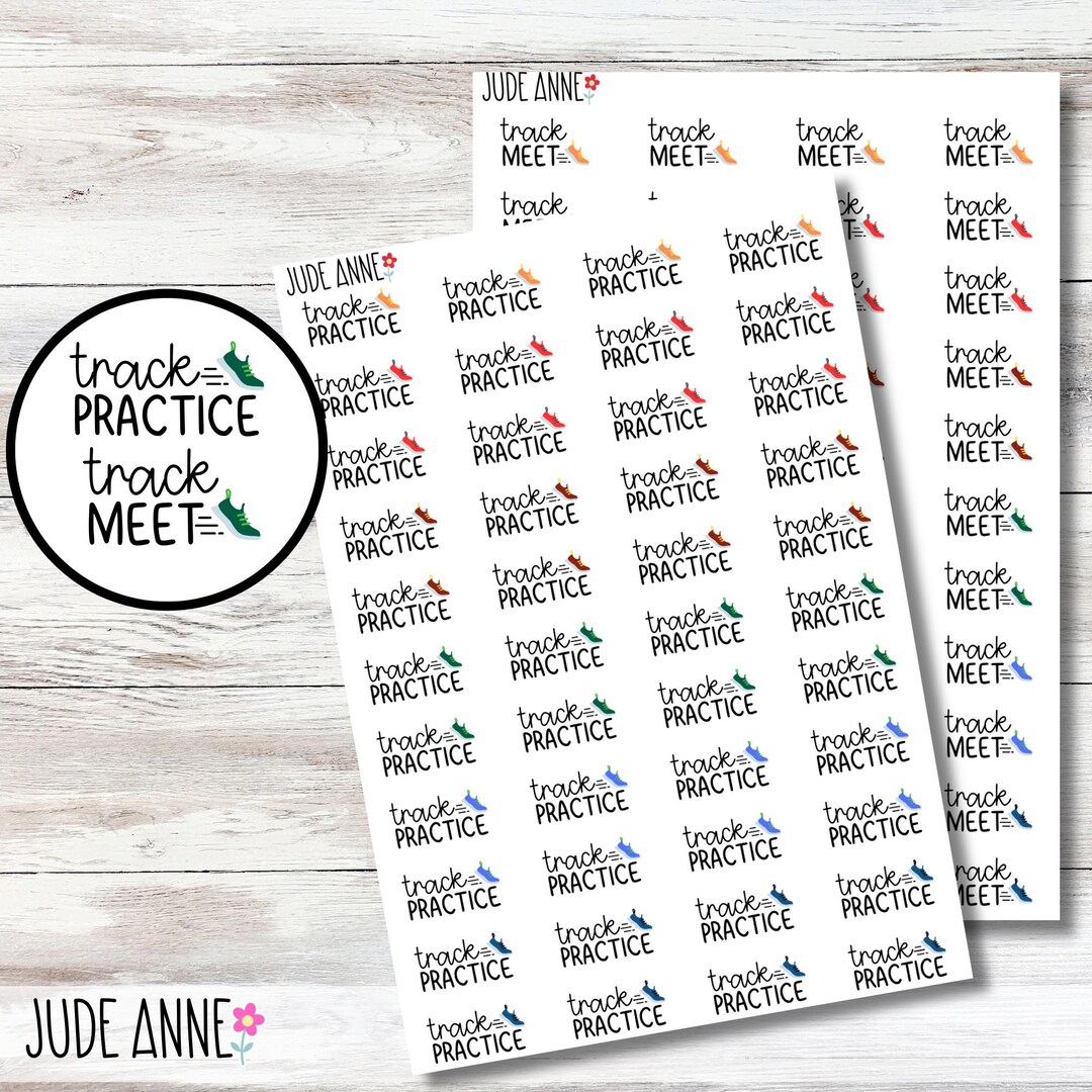 Track Meet Sticker Track Practice or Track Meet Planner Sheet, Track Sticker Sheet ...